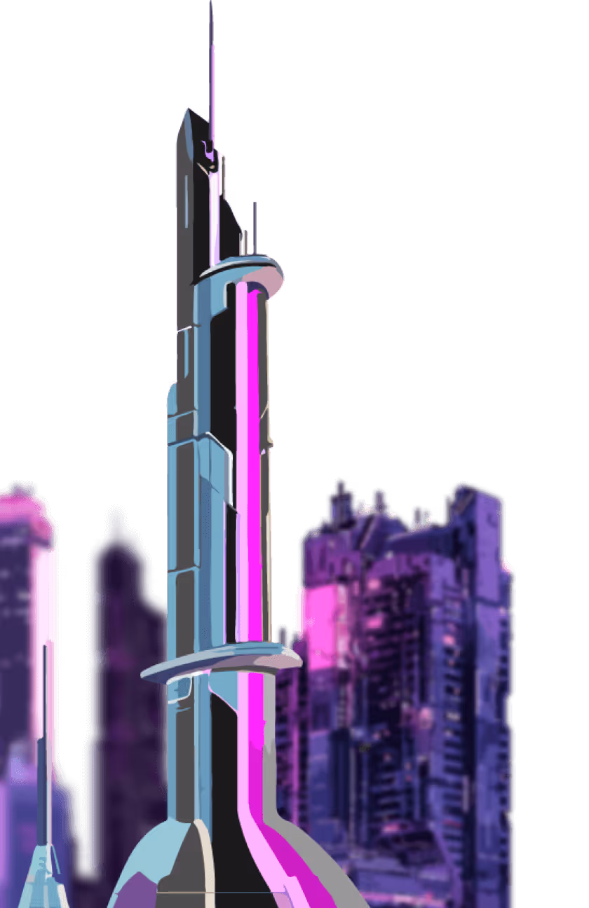 drawing of tall buildings